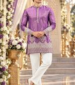 Lavender simmer embroidered straight kurta