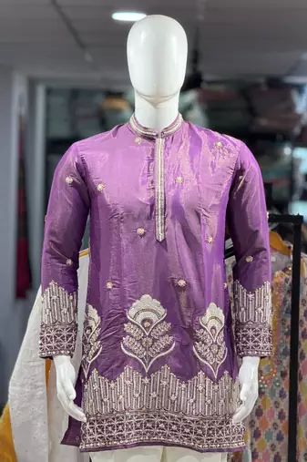 Lavender simmer embroidered straight kurta