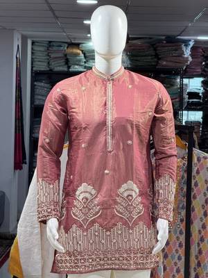 Brown simmer embroidered straight kurta 3