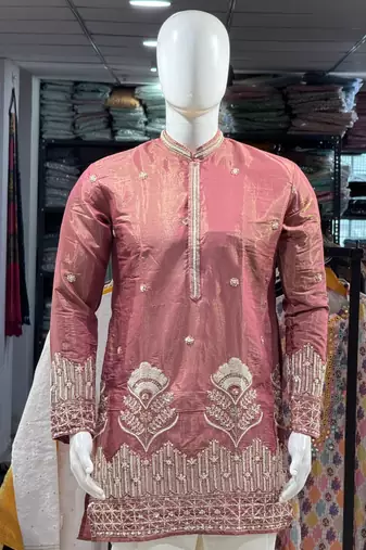 Brown simmer embroidered straight kurta