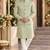 Green silk blend straight kurta