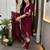 Women's Gorgeous Embroidery Work Roman Silk Fabric A-line Straight Kurta Pant and Dupatta Set