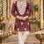 Brown silk blend embroidered straight kurta