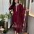 Women's Gorgeous Embroidery Work Roman Silk Fabric A-line Straight Kurta Pant and Dupatta Set