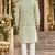 Green silk blend straight kurta