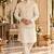 Cream silk blend straight kurta