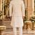 Cream silk blend straight kurta