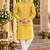 Yellow silk blend straight kurta