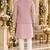 Pink silk blend straight kurta