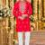 Pink silk blend embroidered straight kurta