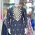 Black silk blend embroidered straight kurta