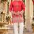 Red simmer embroidered straight kurta