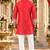 Red simmer embroidered straight kurta