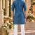 Blue simmer embroidered straight kurta