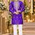 Lavender silk blend embroidered straight kurta