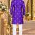 Lavender silk blend embroidered straight kurta