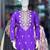 Lavender silk blend embroidered straight kurta