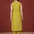 Yellow floral printed cotton blend kurta trouser set