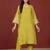 Yellow floral printed cotton blend kurta trouser set
