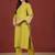 Yellow floral printed cotton blend kurta trouser set