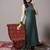 Green floral printed cotton blend kurta trouser dupatta set