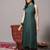 Green floral printed cotton blend kurta trouser dupatta set