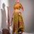 Women Olive Green Dhabu Cotton Free Size Flared Lehenga Choli with Red Dupatta Set