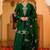 Green party wear embroidery silk blend kurta with plazzo and dupatta