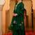 Green party wear embroidery silk blend kurta with plazzo and dupatta