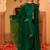 Green party wear embroidery silk blend kurta with plazzo and dupatta