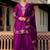 Wine party wear embroidery silk blend kurta with plazzo and dupatta