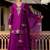 Wine party wear embroidery silk blend kurta with plazzo and dupatta