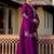 Wine party wear embroidery silk blend kurta with plazzo and dupatta