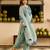 Grey party wear embroidery silk blend kurta with pant and dupatta