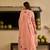 Peach party wear embroidery silk blend kurta with pant and dupatta