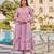 Lavender party wear embroidery silk blend kurta with pant and dupatta