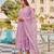 Lavender party wear embroidery silk blend kurta with pant and dupatta