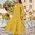 Yellow party wear embroidery silk blend kurta with pant and dupatta