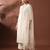 Cream party wear embroidery chanderi kurta with pant and dupatta