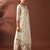 Cream party wear embroidery chanderi kurta with pant and dupatta