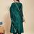 Green party wear embroidery vichitra silk blend kurta with pant and dupatta
