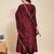Maroon party wear embroidery vichitra silk blend kurta with pant and dupatta