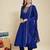 Royal blue party wear embroidery vichitra silk blend kurta with pant and dupatta
