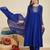 Royal blue party wear embroidery vichitra silk blend kurta with pant and dupatta