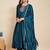Teal party wear embroidery vichitra silk blend kurta with pant and dupatta