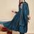 Teal party wear embroidery vichitra silk blend kurta with pant and dupatta