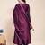Wine party wear embroidery vichitra silk blend kurta with pant and dupatta