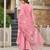 Pink party wear embroidery silk blend kurta with plazzo and dupatta