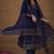 Blue party wear embroidery chanderi kurta with pant and dupatta