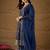 Blue party wear embroidery chanderi kurta with pant and dupatta